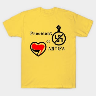 President of ANTIFA flag fist T-Shirt